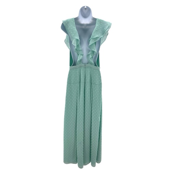 Fame & Partners Free People Jacy Ruffle‎ Wide Leg Jumpsuit Mint Swiss Dot Small - Picture 10 of 13